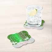 Matching Set White Reindeer geeft naam groen uit Kartonnen Onderzetters (Insitu)