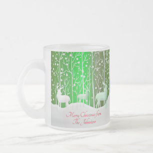 Matching Set White Reindeer geeft naam groen uit Matglas Koffiemok