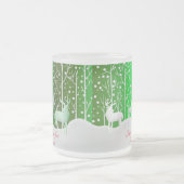 Matching Set White Reindeer geeft naam groen uit Matglas Koffiemok (Center)