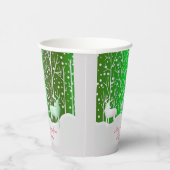 Matching Set White Reindeer geeft naam groen uit Papieren Bekers (Rechts)