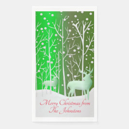 Matching Set White Reindeer geeft naam groen uit Servet