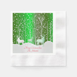 Matching Set White Reindeer geeft naam groen uit Servet