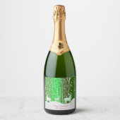 Matching Set White Reindeer geeft naam groen uit Sparkling Wijnetiket (Voorkant)