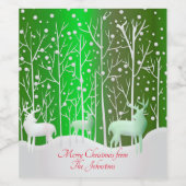 Matching Set White Reindeer geeft naam groen uit Wijn Etiket (Enkel label)