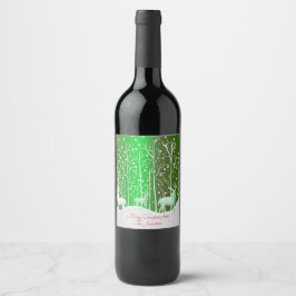 Matching Set White Reindeer geeft naam groen uit Wijn Etiket