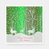 Matching Set White Reindeer geeft Naam Luncheon ui Servet (Voorkant)