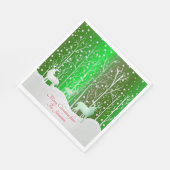 Matching Set White Reindeer geeft Naam Luncheon ui Servet (Hoek)