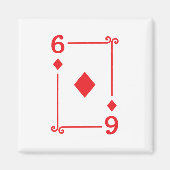 Matching Six Diamonds Suit Plays Cards Modern. 6 Magneet (Voorkant)