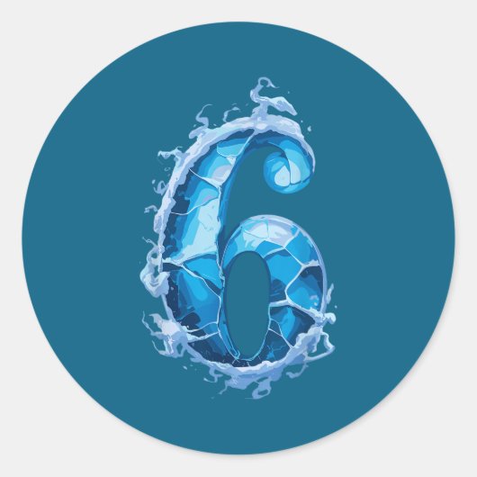Matching Six Seven Flaming Ice Funny Meme 67 Coupl Ronde Sticker (Voorkant)