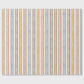 Matching, Subdued Pink, Yellow and Blue Stripes  Cadeaupapier (Vlak)