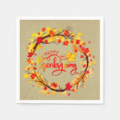 Matching Thanksgiving Autumn Leaf Tones Cocktail Servet (Voorkant)