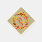 Matching Thanksgiving Autumn Leaf Tones Cocktail Servet (Hoek)