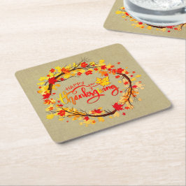 Matching Thanksgiving Autumn Leaf Tones Kartonnen Onderzetters