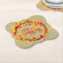 Matching Thanksgiving Autumn Leaf Tones Kartonnen Onderzetters