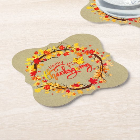 Matching Thanksgiving Autumn Leaf Tones Kartonnen Onderzetters (Gekanteld)