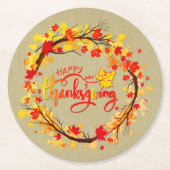 Matching Thanksgiving Autumn Leaf Tones Ronde Kartonnen Onderzetter (Voorkant)