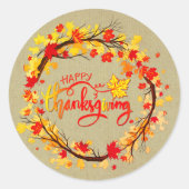 Matching Thanksgiving Autumn Leaf Tones Ronde Sticker (Voorkant)