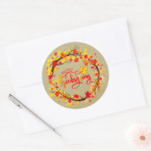Matching Thanksgiving Autumn Leaf Tones Ronde Sticker (Envelop)