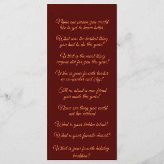 Matching Thanksgiving Leaf Conversation Starter Menu (Achterkant)