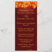 Matching Thanksgiving Leaf Conversation Starter Menu (Voorkant)