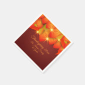 Matching Thanksgiving Oranje Leaf Name Cocktail Na Servet (Hoek)