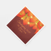 Matching Thanksgiving Oranje Leaf Name Luncheon Servet (Hoek)