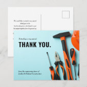 Matching Toolset Constructie | Minimaal Dank Je  Briefkaart (Voorkant / Achterkant)