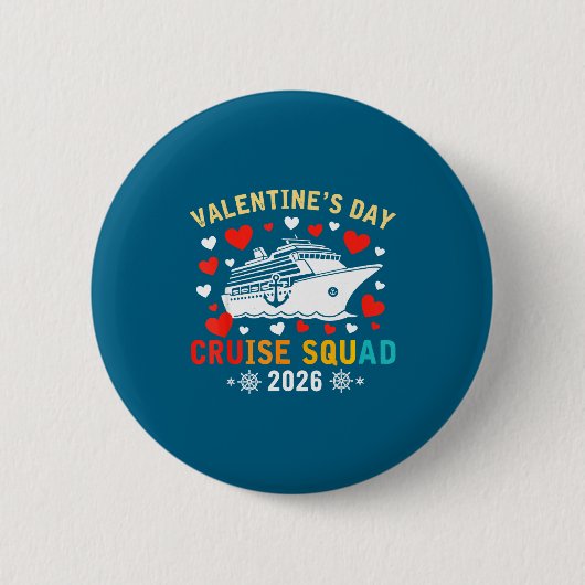 Matching Valentines Cruise Squad 2026 Cruise Ship Ronde Button 5,7 Cm (Voorkant)