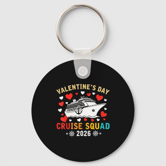 Matching Valentines Cruise Squad 2026 Cruise Ship  Sleutelhanger (Voorkant)