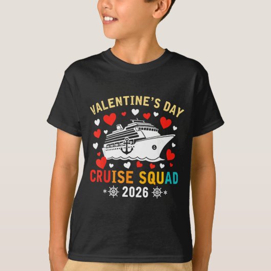 Matching Valentines Cruise Squad 2026 Cruise Ship T-shirt (Voorkant)