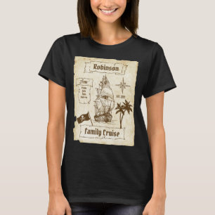 Matching van de piratenkaart van de familie t-shirt