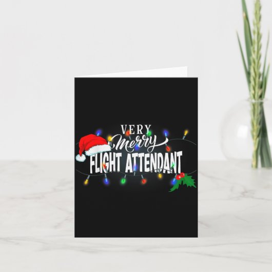 Matching Very Merry Flight Attendant Christmas  Kaart (Voorkant)