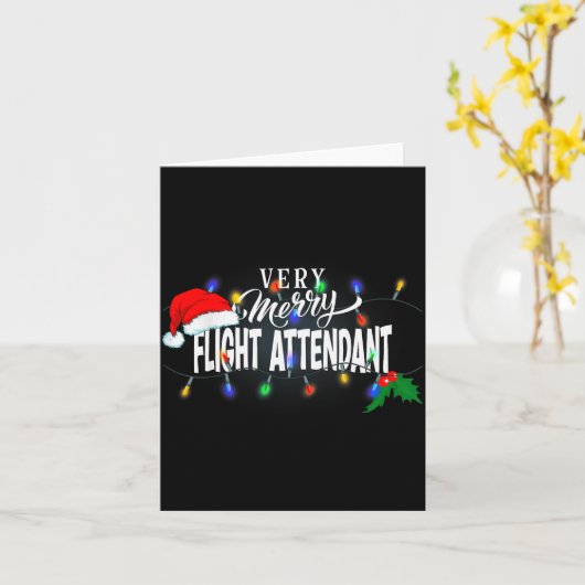 Matching Very Merry Flight Attendant Christmas  Kaart (Gele Bloem)