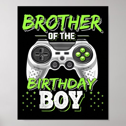 Matching Video Game Birthday Brother Of The Birthd Poster (Voorkant)