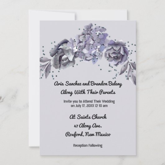 Matching Wedding Invitation Slate BlueInvitation Kaart (Voorkant)