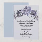 Matching Wedding Invitation Slate BlueInvitation Kaart (Voorkant / Achterkant)