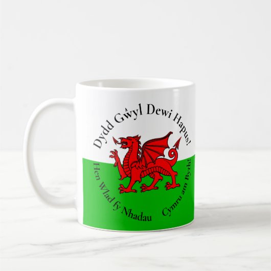 Matching Welsh Dragon St David's Day Koffiemok (Links)