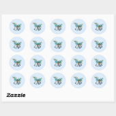 Matchingenveloppe voor "Cabin in the Snow" Ronde Sticker (Vel)