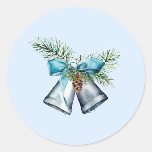 Matchingenveloppe voor "Cabin in the Snow" Ronde Sticker (Voorkant)