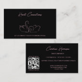Matchmaker Dating Service QR Code Zwart Elegant Visitekaartje (Voorkant / Achterkant)