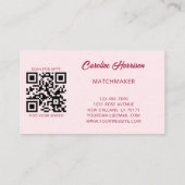 Matchmaker Dating Service Red Pink Hearts QR-code Visitekaartje (Achterkant)