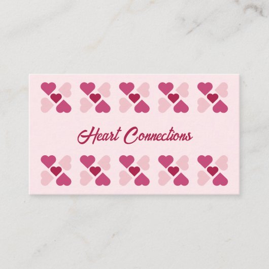 Matchmaker Dating Service Red Pink Hearts QR-code Visitekaartje (Voorkant)