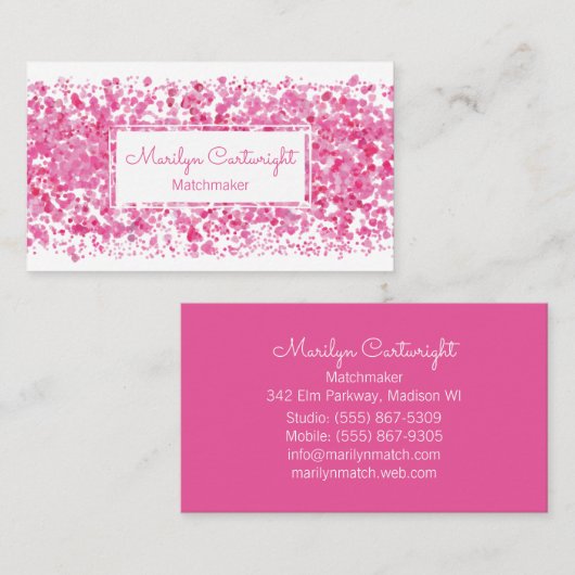 Matchmaker Pink Speckle Visitekaartje (Voorkant / Achterkant)