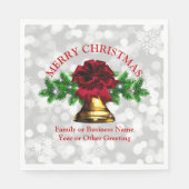 Matchset Gold Bell Red Bow-kerstlunch Servet (Voorkant)