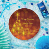 Matchset Gold Stars Tree Change Name 9" Papieren Bordje (Feest)