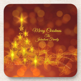 Matchset Gold Stars Tree Naam cork back wijzigen Bier Onderzetter