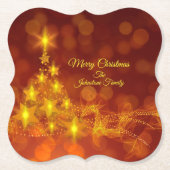 Matchset Gold Stars Tree Naam wijzigen Kartonnen Onderzetters (Voorkant)