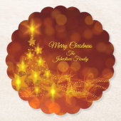 Matchset Gold Stars Tree Naam wijzigen Kartonnen Onderzetters (Voorkant)