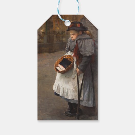 Matchstick Meisje Arme Straat Urchin Stadsarmoede Cadeaulabel (Voorkant)