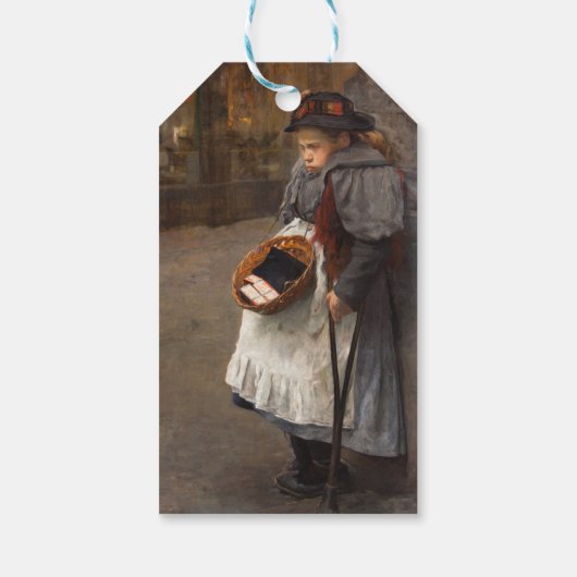 Matchstick Meisje Arme Straat Urchin Stadsarmoede Cadeaulabel (Achterkant)